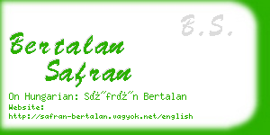 bertalan safran business card